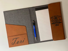 Load image into Gallery viewer, Leatherette/Canvas Portfolio with Notepad - 7" x 9"