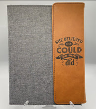 Load image into Gallery viewer, Leatherette/Canvas Portfolio with Notepad - 7" x 9"