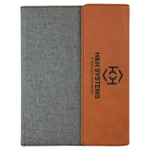 Load image into Gallery viewer, Leatherette/Canvas Portfolio with Notepad - 7" x 9"