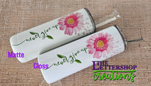 Load image into Gallery viewer, Breast Cancer Awareness Skinny Tumbler - Never Give Up
