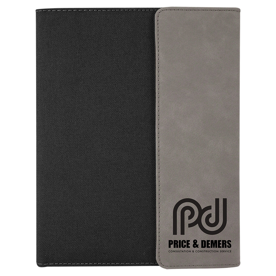 Leatherette/Canvas Portfolio with Notepad - 7